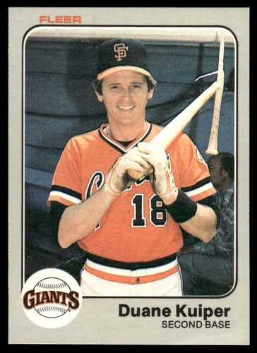 1983 fleer 263b duane kuiper - fleer, #263b